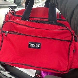 Vintage Duffle Lands End Red Duffle Bag Water Resistant